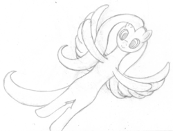 Size: 1490x1127 | Tagged: safe, artist:mfg637, fluttershy, pony, g4, female, flying, sketch, solo, traditional art