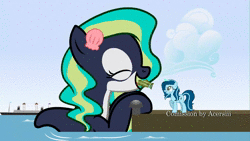 Size: 1280x720 | Tagged: safe, artist:shelikof launch, derpibooru exclusive, oc, oc:acette, oc:marina (efnw), fish, orca, orca pony, original species, pony, salmon, animated, commission, eaten alive, eating, endosoma, everfree northwest, feeding, fetish, glasses, macro, magic, mlem, non-fatal vore, ocean, pier, ponies eating meat, predation, ship, show accurate, silly, size difference, sound, swallowing, telekinesis, throat bulge, throatplay, tongue out, vore, water, webm