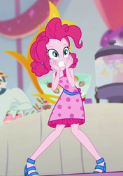 Size: 393x559 | Tagged: safe, screencap, pinkie pie, equestria girls, equestria girls specials, g4, my little pony equestria girls: better together, my little pony equestria girls: spring breakdown, clothes, dress, female, high heels, legs, shocked, shoes