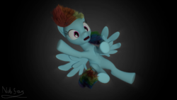 Size: 1920x1080 | Tagged: safe, artist:nebulafactory, rainbow dash, pony, g4, 3d, blender, falling, female, scared, solo