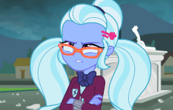 Size: 640x410 | Tagged: safe, screencap, sugarcoat, equestria girls, g4, my little pony equestria girls: friendship games, animated, crossed arms, female, gif, intense, solo, talking