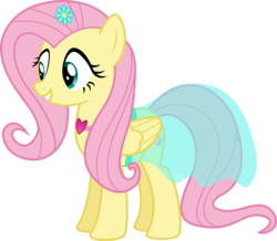 Size: 1236x1080 | Tagged: safe, artist:iknowpony, fluttershy, pegasus, pony, g4, .svg available, clothes, dress, female, flower, flower in hair, jewelry, mare, necklace, simple background, smiling, solo, transparent background, vector