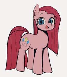 Size: 885x1005 | Tagged: safe, artist:manachaaaaaaaa, pinkie pie, earth pony, pony, g4, cute, cuteamena, diapinkes, female, looking at you, mare, open mouth, pinkamena diane pie, simple background, smiling, solo, white background