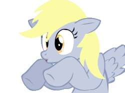 Size: 900x670 | Tagged: safe, artist:audiosecrecy, derpy hooves, pegasus, pony, castle mane-ia, g4, look before you sleep, 2spooky, animated, artifact, cute, derpabetes, female, hoofy-kicks, mare, oooooh, reuse, silly, silly pony, simple background, solo, spooky, transparent background, wings