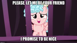 Size: 888x499 | Tagged: safe, edit, edited screencap, editor:arcgaming91, screencap, cozy glow, pegasus, pony, g4, the beginning of the end, blatant lies, cage, caption, cozybetes, cute, female, filly, image macro, pure concentrated unfiltered evil of the utmost potency, seems legit, solo, text, this will end in death, this will end in pain, this will end in tears, this will end in tears and/or death, this will not end well