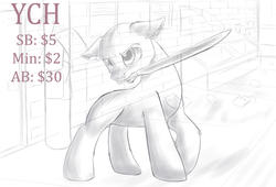 Size: 1024x696 | Tagged: safe, artist:avery-valentine, oc, oc only, pony, mouth hold, solo, sword, weapon