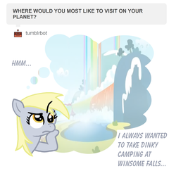 Size: 1130x1100 | Tagged: safe, artist:outofworkderpy, derpy hooves, pegasus, pony, comic:out of work derpy, g4, comic, female, frown, mare, outofworkderpy, solo, tumblr, tumblr comic, waterfall
