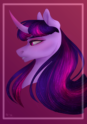 Size: 2528x3603 | Tagged: safe, artist:copshop, twilight sparkle, alicorn, pony, g4, curved horn, female, high res, horn, mare, solo, twilight sparkle (alicorn)