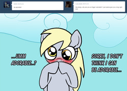 Size: 1280x914 | Tagged: safe, artist:outofworkderpy, derpy hooves, pegasus, pony, comic:out of work derpy, g4, blushing, comic, female, hooves on mouth, looking at you, mare, outofworkderpy, solo, tumblr, tumblr comic