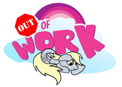 Size: 1400x1000 | Tagged: safe, artist:outofworkderpy, derpy hooves, pegasus, pony, comic:out of work derpy, g4, comic, female, floppy ears, header, mare, outofworkderpy, prone, sad, solo, tumblr, tumblr comic