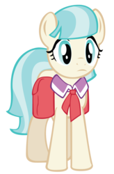 Size: 1300x1980 | Tagged: safe, artist:fluttershyelsa, coco pommel, earth pony, pony, g4, rarity takes manehattan, cocobetes, cute, female, frown, hnnng, mare, saddle bag, simple background, solo, transparent background, vector