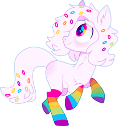 Size: 1280x1359 | Tagged: safe, artist:daydreamprince, oc, oc only, earth pony, pony, clothes, male, rainbow socks, simple background, socks, solo, stallion, striped socks, transparent background