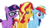 Size: 1920x1080 | Tagged: safe, edit, edited screencap, editor:php77, screencap, rainbow dash, sci-twi, sunset shimmer, twilight sparkle, pegasus, pony, unicorn, equestria girls, equestria girls specials, g4, my little pony equestria girls: better together, my little pony equestria girls: spring breakdown, bad edit, equestria girls ponified, female, geode of empathy, geode of fauna, geode of shielding, geode of sugar bombs, geode of super speed, geode of super strength, geode of telekinesis, glasses, human pony dash, magical geodes, mare, not a vector, ponified, smiling, trio, trio female, unicorn sci-twi