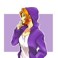 Size: 1000x1000 | Tagged: safe, artist:raika0306, adagio dazzle, equestria girls, g4, clothes, female, hoodie, looking away, solo