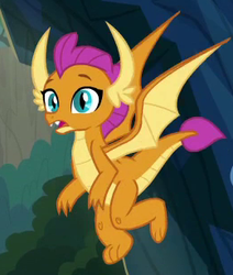 Size: 260x306 | Tagged: safe, screencap, smolder, dragon, g4, uprooted, cropped, dragoness, female, flying, solo, spread wings, wings