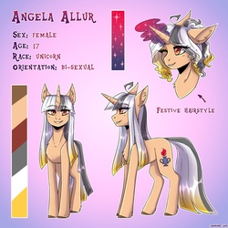 Size: 1700x1700 | Tagged: safe, artist:serodart, oc, oc only, oc:angela allur, pony, unicorn, looking at you, reference, solo