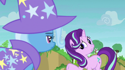 Size: 1280x720 | Tagged: safe, screencap, starlight glimmer, trixie, pony, unicorn, g4, to change a changeling
