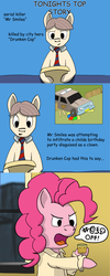 Size: 3300x8281 | Tagged: safe, artist:ponyx, artist:the-mysterious-ponyx, pinkie pie, earth pony, pony, g4, comic, drinking, news pony