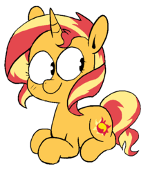 Size: 539x631 | Tagged: safe, artist:pinkiespresent, sunset shimmer, pony, unicorn, g4, cute, female, mare, prone, shimmerbetes, simple background, solo, white background