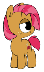 Size: 453x732 | Tagged: safe, artist:pinkiespresent, babs seed, earth pony, pony, g4, adorababs, cute, female, filly, lidded eyes, profile, simple background, solo, white background