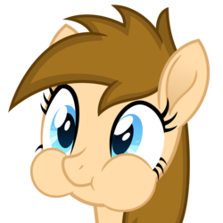Size: 7415x7415 | Tagged: safe, artist:itspeahead, oc, oc only, oc:stellar winds, pegasus, pony, g4, absurd resolution, aweeg*, blue eyes, cute, female, holding breath, mare, movie accurate, simple background, smiling, solo, transparent background, vector