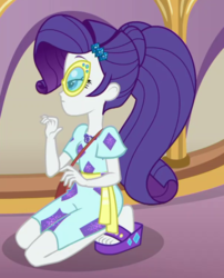 Size: 2100x2602 | Tagged: safe, screencap, rarity, equestria girls, equestria girls specials, g4, my little pony equestria girls: better together, my little pony equestria girls: spring breakdown, cropped, feet, female, heel pop, high res, kneeling, sandals, solo