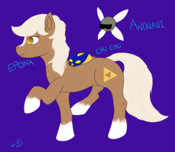 Size: 2718x2363 | Tagged: safe, artist:darnelg, earth pony, fairy, pony, anonymous, bombchu, coat markings, epona, epony, high res, pet, reference sheet, socks (coat markings), the legend of zelda, this will end in tears, tumblr
