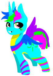 Size: 538x779 | Tagged: safe, artist:nootaz, oc, oc only, oc:cory sprinkles, alicorn, pony, alicorn oc, looking at you, simple background, tooth gap, transparent background