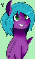 Size: 418x699 | Tagged: artist needed, safe, oc, oc only, oc:kokabiel, bat pony, pony, vampire, female, mare, solo