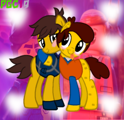 Size: 614x594 | Tagged: safe, artist:beanbases, artist:paintgreencolor19, pony, base used, crossover, emmet brickowski, gay, lego, male, ponified, rex dangervest, self ponidox, selfcest, shipping, spoilers for another series, the lego movie, the lego movie 2: the second part
