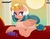 Size: 3800x3000 | Tagged: safe, artist:xsatanielx, somnambula, pegasus, pony, rcf community, g4, bed, clothes, female, food, grapes, hat, high res, mare, prone, solo