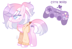 Size: 1545x1049 | Tagged: safe, artist:sugaryicecreammlp, oc, oc only, oc:natalie, pony, unicorn, clothes, dualshock controller, female, hoodie, mare, simple background, solo, starry eyes, transparent background, wingding eyes