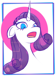 Size: 1014x1399 | Tagged: safe, artist:yunnecora, rarity, pony, unicorn, g4, bust, female, mare, open mouth, portrait, shocked, solo