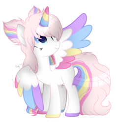 Size: 1280x1358 | Tagged: safe, artist:mintoria, oc, oc only, oc:iris, alicorn, pony, alicorn oc, colored wings, female, mare, multicolored wings, simple background, solo, transparent background