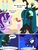 Size: 1439x1917 | Tagged: safe, artist:lisdeglace, part of a set, princess luna, queen chrysalis, starlight glimmer, alicorn, changeling, changeling queen, pony, unicorn, g4, comic, crack shipping, date, dialogue, dream, female, glimmerlis, milkshake, shipping, what if