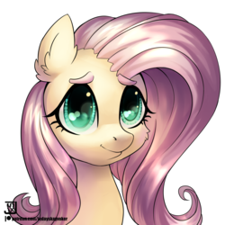 Size: 2000x2000 | Tagged: safe, artist:jedayskayvoker, fluttershy, pegasus, pony, g4, cute, female, high res, looking at you, mare, shyabetes, smiling, solo