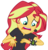 Size: 874x914 | Tagged: safe, artist:sketchmcreations, edit, editor:derpyfannumber2, vector edit, sunset shimmer, all the world's off stage, all the world's off stage: twilight sparkle, equestria girls, g4, my little pony equestria girls: better together, ben 10, director shimmer, omnitrix, solo