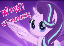 Size: 745x532 | Tagged: safe, artist:spookitty, edit, starlight glimmer, pony, unicorn, g4, colored pupils, female, looking at you, mare, meme, movie accurate, salute, smiling, solo, starlight himmler, suddenly hands, sunburst background, text, wat, wow! glimmer