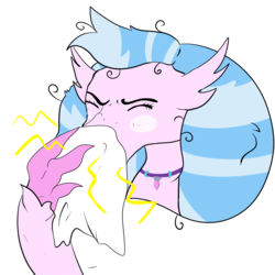 Size: 1133x1133 | Tagged: safe, artist:forthelaughs, silverstream, hippogriff, g4, female, handkerchief, nose blowing, sick, simple background, tissue, transparent background