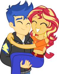 Size: 3607x4500 | Tagged: safe, artist:limedazzle, flash sentry, sunset shimmer, equestria girls, equestria girls series, g4, commission, cute, duo, female, geode of empathy, magical geodes, male, midriff, ship:flashimmer, shipping, show accurate, smiling, straight