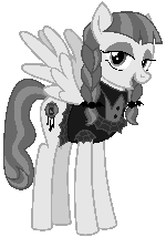 Size: 150x214 | Tagged: safe, artist:wilwil000, derpibooru exclusive, inky rose, pegasus, pony, g4, looking at you, manepxls, monochrome, pixel art, pxls.space, simple background, solo, transparent background