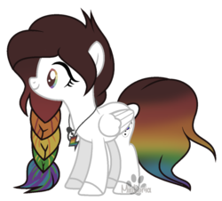 Size: 940x850 | Tagged: safe, artist:mintoria, artist:space--paws0w0, oc, oc only, oc:rainbow moonlight, panda, pegasus, pony, female, jewelry, mare, multicolored hair, necklace, rainbow eyes, rainbow hair, simple background, solo, transparent background