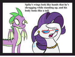 Size: 5577x4292 | Tagged: safe, artist:tjpones edits, edit, rarity, spike, pony, unicorn, g4, butt, cannot unsee, dialogue, female, male, mare, plot, ship:sparity, shipping, straight