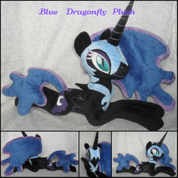 Size: 2200x2200 | Tagged: safe, artist:bluedragonflyplush, nightmare moon, alicorn, pony, g4, female, folded wings, high res, horn, irl, mare, photo, plushie, prone, slit pupils, solo, wings