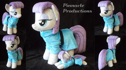 Size: 3600x2000 | Tagged: safe, artist:bluedragonflyplush, maud pie, earth pony, pony, g4, beanie (plushie), clothes, cute, dress, duo, eyes closed, high res, irl, maudabetes, photo, plushie, prone, self ponidox, sleeping, standing