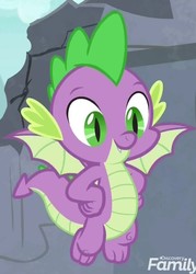 Size: 673x940 | Tagged: safe, screencap, spike, dragon, g4, uprooted, claws, cropped, male, smiling, solo, tail, winged spike, wings
