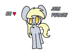 Size: 1400x1000 | Tagged: safe, artist:outofworkderpy, derpy hooves, pegasus, pony, comic:out of work derpy, g4, comic, female, looking at you, mare, no pupils, outofworkderpy, simple background, solo, style emulation, tumblr, tumblr comic, white background