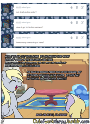 Size: 1280x1755 | Tagged: safe, artist:outofworkderpy, derpy hooves, dinky hooves, pegasus, pony, unicorn, comic:out of work derpy, g4, comic, duo, duo female, female, filly, mare, mother and daughter, outofworkderpy, pointing, tumblr, tumblr comic