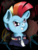 Size: 768x1024 | Tagged: safe, artist:valemjj, rainbow dash, pegasus, pony, g4, alternate hairstyle, bust, gritted teeth, mohawk, punk, redraw, teeth