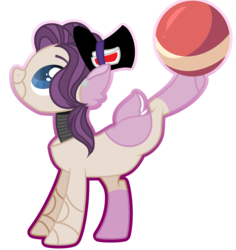 Size: 2120x2248 | Tagged: safe, artist:crystalspringlove, oc, oc only, pony, robot, robot pony, ball, base used, female, high res, simple background, solo, transparent background